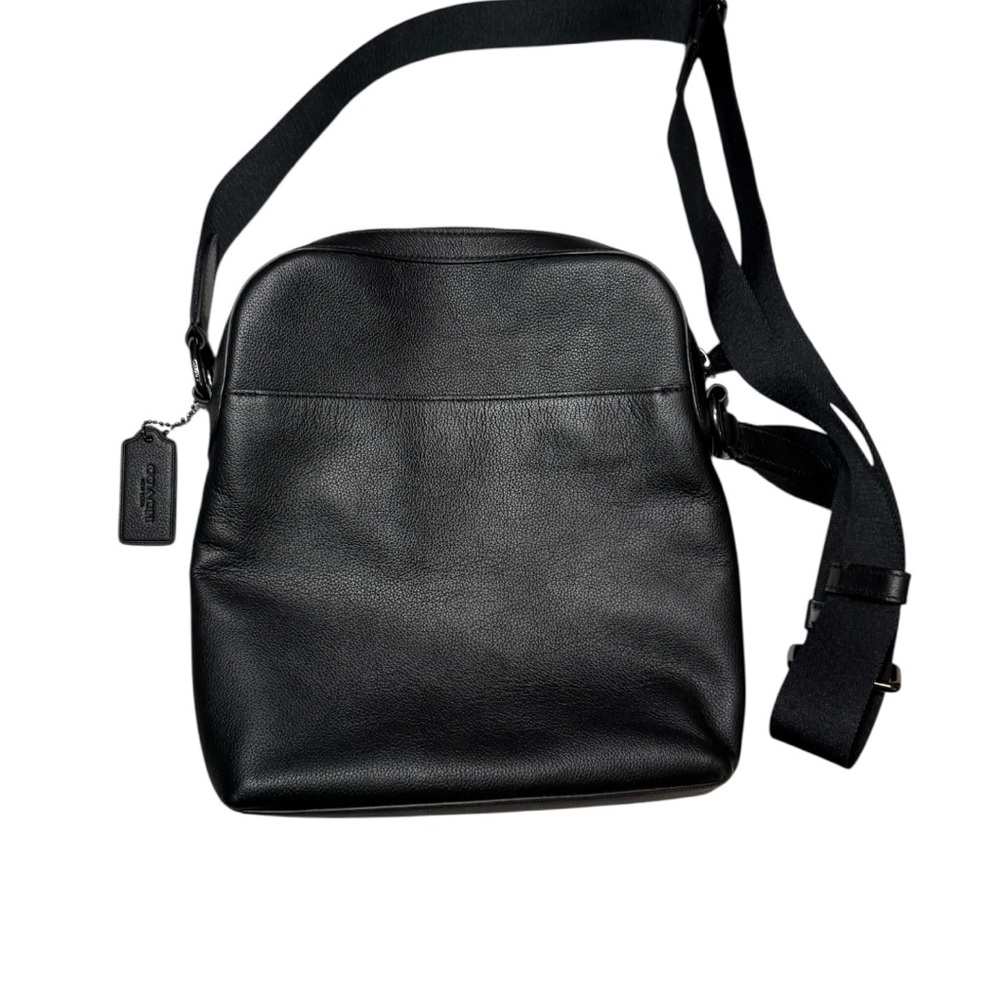 Like New Coach Black Houston Pebbled Leather Men's Crossbody Bag